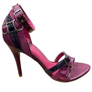 BEBE fuschia sandals (Swank) , 3.5 inch heels, leather upper US size  6